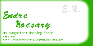 endre mocsary business card