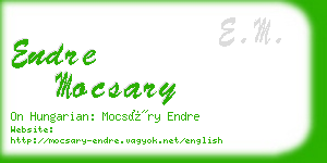 endre mocsary business card